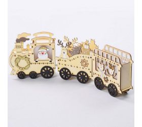 Led drevený vlak natural 38x4,5x12cm