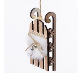 Drevené sane biele záves 15x6x4cm