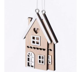 Záves dom drevo s/2 natur+biely 4,9x9x0,7cm