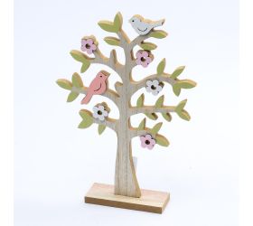 Strom na podstavci drevo natural ružový 17,5x4x25cm