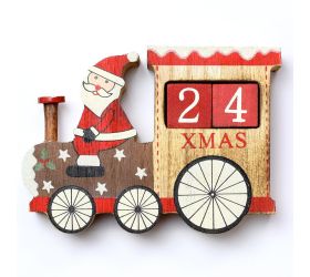 Kalendár advent vlak 16,5 × 12 × 3 cm drevo