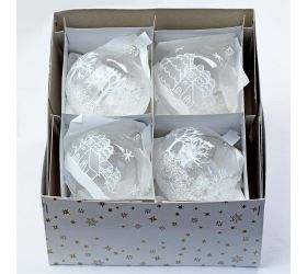 Vian. guľa číro biela 10cm mix 2vzorov /100