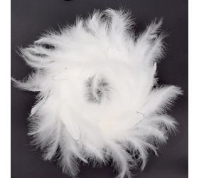 Veniec s perím 30x5cm biely