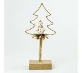 Strom led na podstavci kov zlatý 26x12x5cm