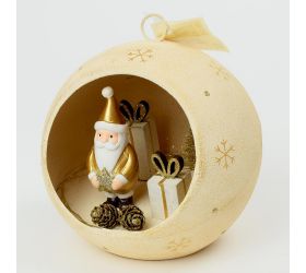 Guľa santa led kov biela 15x14x14cm