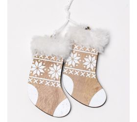 Záves ponožky drevo natur 19x5x2cm