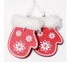 Záves rukavice drevo červ 19x5x2cm