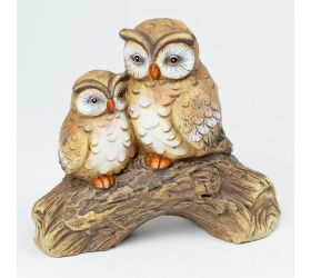 Sovy na konári porcelán 15.4*6.8*13cm