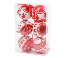 Vianočné guličky plast  s/6 8cm