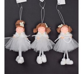 Bábika záves biela mix3 15cm