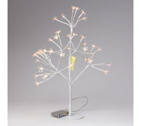 Strom warm led kvety biely 36cm