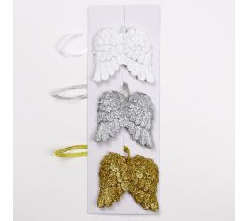 Krídla polyres s/3 biel/strieb/zlaté 4,5x3x3,4cm