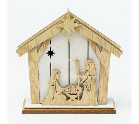 Betlehem led drevo natur 13x4,5x12cm