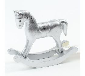 Koník hojdací mdf drevo strieb 13x4,5x11cm