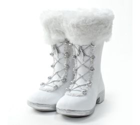 Čižmy biele polyres l 22x25x29cm