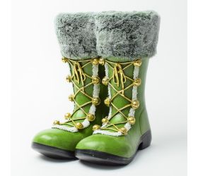 Čižmy zelené polyres s 13,5x14x18cm