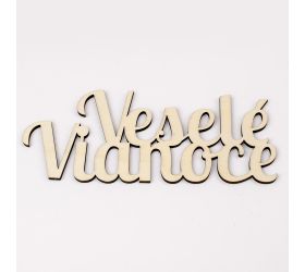 Výrez veselé vianoce natur  20x7,5cm s/2