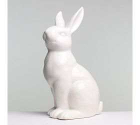 Zajac sediaci porcelán biely 10x8x17.5