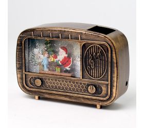 Led rádio usb+lampáš zlatý santa 21.8*6.2*15.2cm