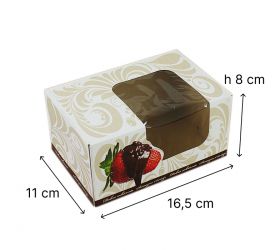 Krabička na zákusky s okienkom 16,5 x 11 x 8 cm