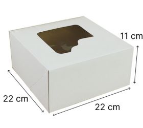 Krabička na zákusky s klopou 22 x 22 x 11 cm