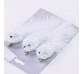 Vták klip strieborný s/3 4cm