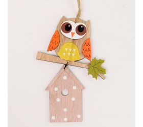 Záves sova drevo 29x10,5cm mix 2