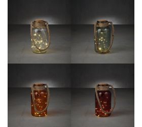 Fľaša 20 led červená zelená oranžová transparentná 4 rozmanité cesto