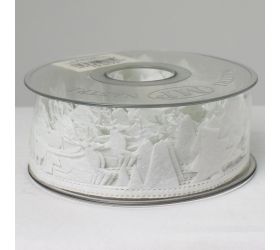 Stuha vianočná filc 32mmx10m biela