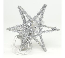 Hviezda 15led 20cm striebor