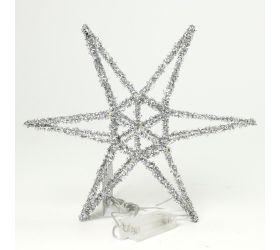 Hviezda 20led 30cm striebor