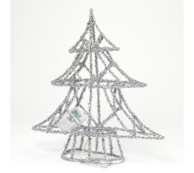 Stromček 30led 40cm striebor