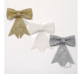 Mašľa závesný glitter 3ass clr 10cm