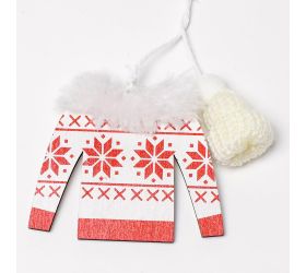 Záves sveter drevo biely 20x8,5cm