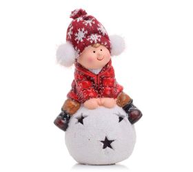 Chlapec na guli led keramika 9.5*9.5*22cm