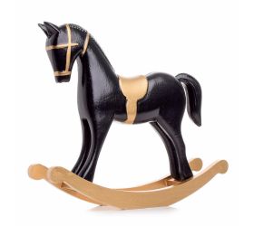 Drevený hojdací koník čie/zl 26.5*6.5*23cm