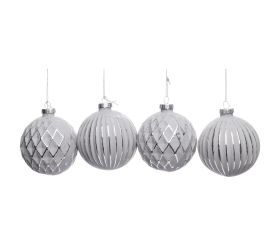 Vian. gule cre/str vzor sklo mix/2f s/4 8cm