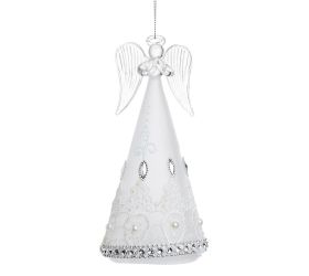 Vian. záves anjel biely led sklo 7*16cm