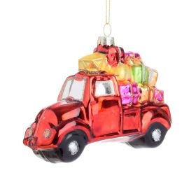 Vian. gulka -auto/darčeky sklo s/2 12*4,5*10cm