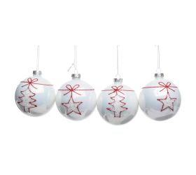 Vian. gule bie/čer strom/hviezda sklo mix/2f s/4 8cm