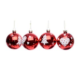 Vian. gule čer/bie vzor sklo mix/2f s/4 8cm