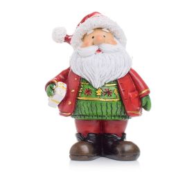 Santa stojaci s darčekom čer/zel poly 7*5*10.5