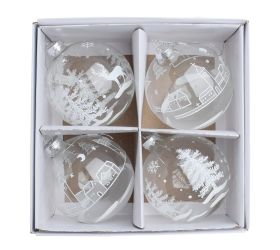 Vian. gule bie dedinka/stromčeky sklo mix/2f s/4 10cm