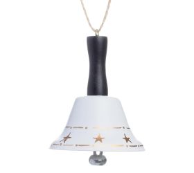 Zvonček železný biely s rúčkou 6.5*6.5*8.5cm