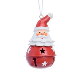 Záves železná rolnička santa čer. 4*4*8cm