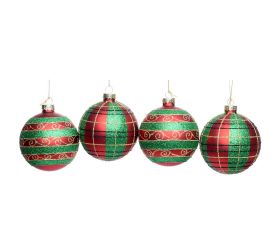 Vian. gule čer/zel/zla vzor sklo mix/2 8cm