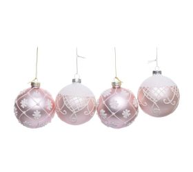 Vian. gule ruž/bie vzor sklo mix/2f s/4 8cm