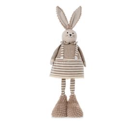 Zajac teleskop hnedo/béž/ bie látka 18*12*72cm
