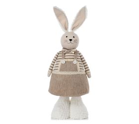 Zajac teleskop hnedo/béž/bie látka 18*12*72cm