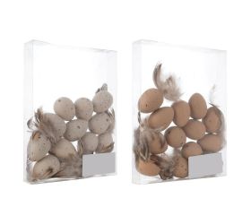 Vajíčka malé s pierami mix/2f 3,5cm s/12